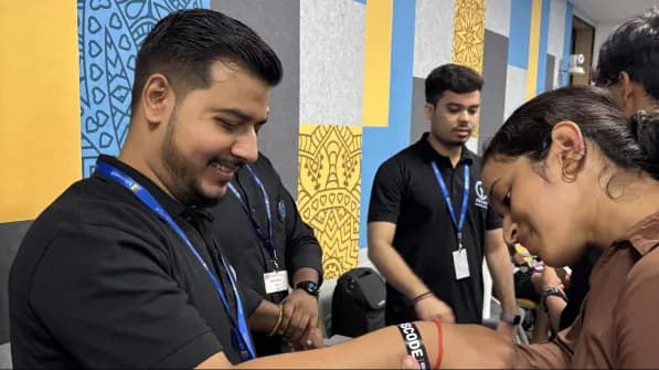 Students being onboarded into a campus hackathon