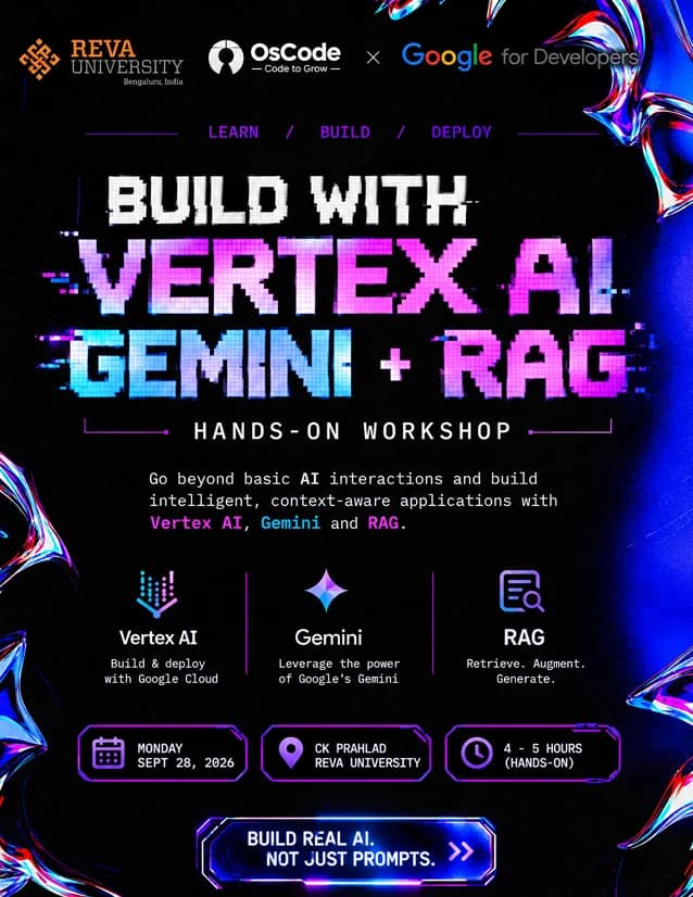 Build with Vertex AI, Gemini + RAG @REVA UNIVERSITY